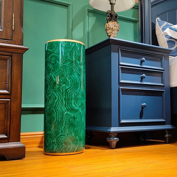 Umbrella Stand Umbrella Bucket Umbrella Rack Barrel Floor Vase Modern Style for Storing Canes Walking Sticks for Entryway Porch Indoor Malachite Green 24‘’High