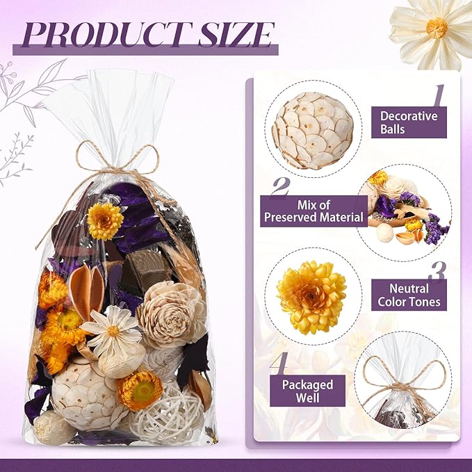 Nuanchu 2 Pack Decorative Balls Potpourri Bowl Filler Decor Natural Vase Bowl Filler Assorted Spherical Rattan Twigs Wicker Balls for Home Decor Centerpiece, No Scent(Purple Series,Delicate Style)