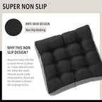 Tromlycs Floor Pillows for Adults Floor Cushions Seating Large Square Pillow Gel Memory Foam 20 x 20 x 4 Inch Dark Grey Set of 2