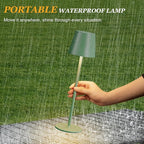 Kakanuo Cordless Table Lamp Rechargeable Green - KK 2 Pack 5000mAH Battery Operated Lamp for Dining Table, 3 Color Stepless Dimming Wireless Lamp for Counter, Outdoor Patio, Touch Control