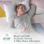 Fern and Willow Premium Bed Pillows - Set of 2, 26"x20" - Luxurious Ultra-Soft Cooling Pillow - Hotel Quality, Down Alternative Fill, Medium Firm Support for Side, Back & Stomach Sleepers