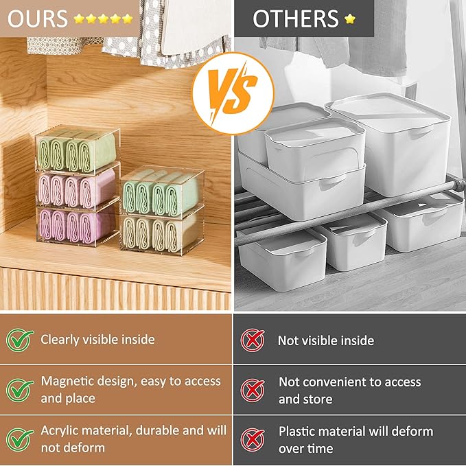 3 Layers Clear Square Acrylic Belt Organizer for Closet, Belt Holder for Accessories, Scarves, Ties, Jewelry, Bracelets-Space-Saving Storage Solution