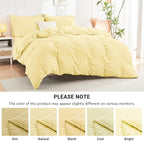 HYMOKEGE Yellow Twin XL Comforter Set Seersucker 5 Pieces, All Season Luxury Bed in a Bag for Bedroom, Bedding Set with Comforter, Sheets, Pillowcase & Sham