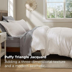 Bedsure Luxury Waffle Duvet Cover Queen Size - Textured Duvet Cover Set, Soft, Breathable Bedding Set (90"x90") with 2 Pillow Shams for All Season, Irovy White, Comforter Not Included
