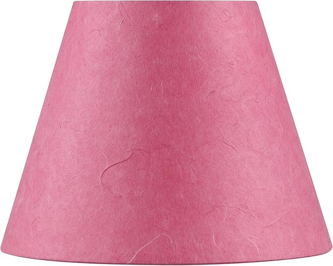 Aspen Creative 56043, Empire Uno Lamp Shade in Rose Red Parchment Wrinkled Paper, 5" Top x 9" Bottom x 7" Slant Height, Slip 33mm