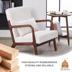 KEIKI Mid-Century Modern Upholstered Accent Chair, Arm Chair with Pillow for Home Seating