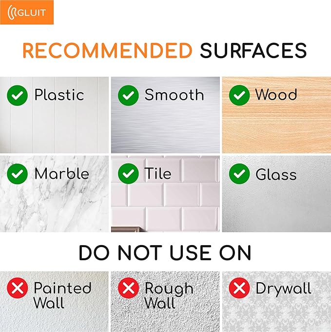 GLUIT Adhesive Large Wall Hooks for Hanging Heavy Duty 22 lbs Hooks for Walls No Damage, Towel Sticky Clear Hooks, Waterproof, Home, Bathroom, Kitchen, Office, and Outdoor 12 Pack