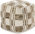 Anji Mountain Artisan Crafted Cotton Blend Pouf Ottoman | Versatile Floor Seating & Footstool for Living Room | Modern Boho Home Décor Accent | Filled Pouffe
