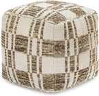 Anji Mountain Artisan Crafted Cotton Blend Pouf Ottoman | Versatile Floor Seating & Footstool for Living Room | Modern Boho Home Décor Accent | Filled Pouffe