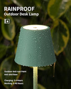 KDG 2 Pack Cordless Table Lamp,Portable LED Desk Lamp, 4000mAh Battery Operated, 3 Color Stepless Dimming Up, for Restaurant/Bedroom/Bars/Outdoor Party/Camping/Coffee Shop Night Light(Green)