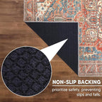 Keen Home Design 9x12 Rug - Machine Washable Area Rug with Non-Slip Backing, Ideal for Living Room, Dining Room, Bedroom - Vintage, Easy Clean, Durable, Low Pile Rug - (9' x 12')