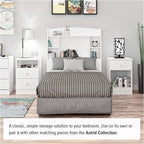 Prepac Astrid 6 Drawer Double Dresser for Bedroom with Crystal Knobs, Wide Chest of Drawers, Bedroom Furniture, Clothes Storage and Organizer, 15.5" D x 47.5" W x 26.85" H, White