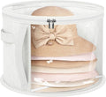 AOODA Oversized Clear Hat Storage Bag for Women, Holds up to 7 Caps Cowboy Hat Organizer for Closet, Wide Brims Hat Case with Carrying Handles (White)