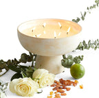 Blueme Focus Candle | Eucalyptus & Lime | 6 Wick - Refillable Wellness Candle with Essential Oils, Hand Finished & Poured Soy Wax Blend Ceramic Vessel, Natural Cotton Wicks | Giant 45 oz