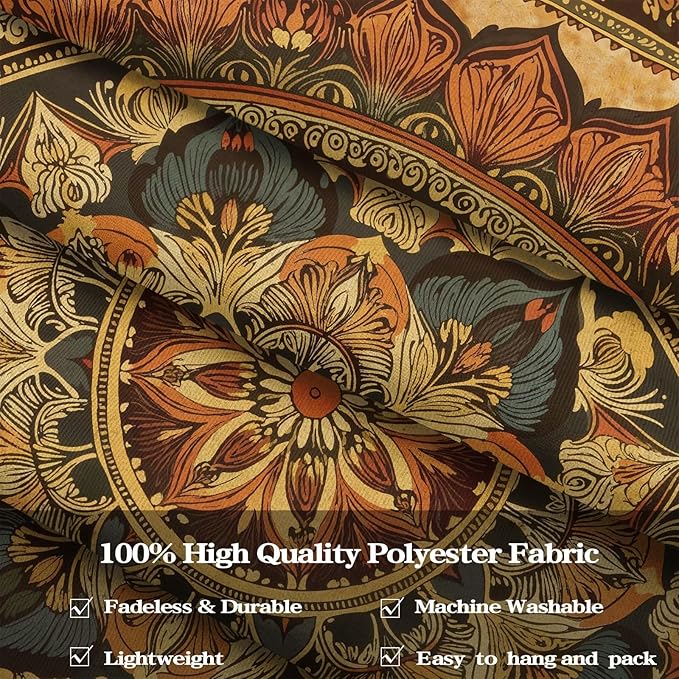 Lifeel Orange Mandala Tapestry, Boho Hippie Medallion Tapestries Home Decor for Bedroom Living Room Dorm, 36x48 inches
