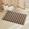 Waffle Bath Mat, Boho Bathroom Rugs Non Slip Washable Super Absorbent Quick Dry Bath Mat Farmhouse Bathroom Decor, 30"x20" Black and Khaki