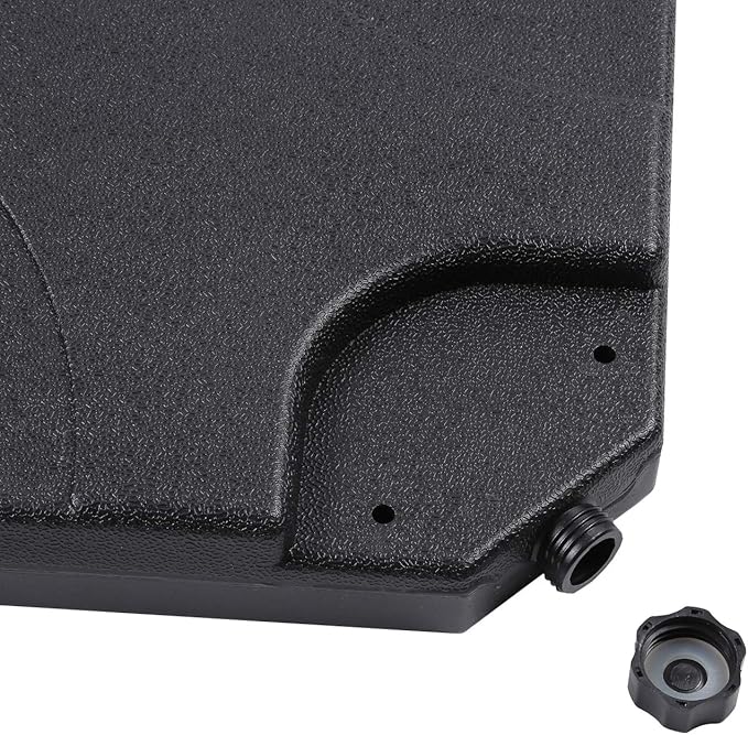 Sunnyglade 4PCS 176LB Square Shaped Water Or Sand Filled Umbrella Base Cantilever Offset Patio Market Umbrella Base Stand with U Locking (Black)