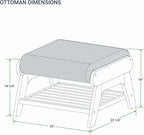 Cambridge Casual Auburn Teak Outdoor Ottoman, All Weather Padded Woven Seat
