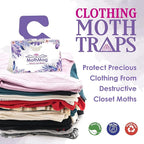 MothMag Clothes & Closet Moth Trap – Pheromone Lure for Fabrics, Carpets, Wardrobes – Mothballs Alternative, Indoor Insect Control