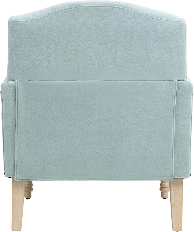 KEIKI Modern Accent Chair for Living Room and Bedroom,Upholstered Fabric Club Chair with Nailhead Trim, Solid Wood Frame, Retro Wooden Legs, Single Sofa Chair for Lounge and Reading