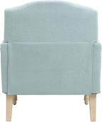 KEIKI Modern Accent Chair for Living Room and Bedroom,Upholstered Fabric Club Chair with Nailhead Trim, Solid Wood Frame, Retro Wooden Legs, Single Sofa Chair for Lounge and Reading