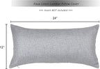 Aiking Home Woven Fine Faux Linen Throw Pillow Cover, Size 12"x24", Light Grey