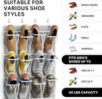 Simple Houseware 24 Pockets Large Clear Pockets Over The Door Hanging Shoe Organizer, Gray (56" x 22.5")