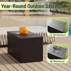 Outdoor Storage Box,260 Gallon Deck Box Outdoor Storage Bench Outside Waterproof Resin Storage Bench, Lockable Patio Cushions, Garden Tools Storage For Furniture, UV Resistant