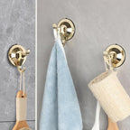 Antimbee Suction Cup Hooks, 5 Pack Suction Cup Hanger, Removable Large Suction Cup with Ultra-Thin Adhesive Disc for Smooth/Uneven Surfaces,Wreath Hangers Max Hanging up to 11 lbs (Gold)