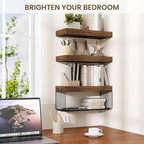 Bathroom Floating Shelves for Wall,16 inch Wall Mounted Floating Shelf Toilet Organizer and Storage,Small Farmhouse Decor Shelf,Rustic Brown,Set of 3