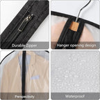Kntiwiwo Garment Bags Clear Suit Bag for Closet Storage (60"12pcs-Black Edges)
