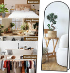 Suidia Arched Full Length Mirror, 59"x19" Floor Mirror Freestanding, Floor Standing Full Body Mirror with Stand for Bedroom, Hanging Leaning Mounted for Living Room Cloakroom, Black