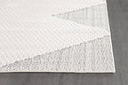 Modern Micro Loop Indoor Area Rugs for Living Room Bedroom Kitchen Geometric Triangle White 6x9 Luxury Durable Low and High Pile Non-Shedding Stain Resistant Soft Area Carpet 6 x 9