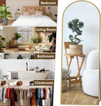 Suidia Arched Full Length Mirror, 59"x19" Floor Mirror Freestanding, Floor Standing Full Body Mirror with Stand for Bedroom, Hanging Leaning Mounted for Living Room Cloakroom, Gold