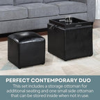 Designs4Comfort Park Avenue Single Ottoman with Stool and Reversible Tray