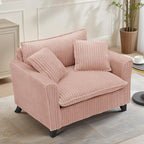 ERYE Living Room Accent Chair, Modern Corduroy Upholstered Chair Wider Seat Cushion Leisure Armchair W/2 Pillows and Removable Cover for Home Apartment,Bedroom,Office