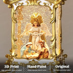 Nativity Snow Globe Christmas Decorations Indoor Angel Nativity Scene Gifts Classic Relief Texture Musical Glitter Snowfall USB/Battery Timer Lantern 12.5 inch