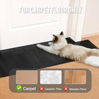 Uross Carpet Protector for Pets -3.6FT 3PCS Black Round Corner Plastic Carpet Protector, Under Door Cat Carpet Protector for Doorway, Anti Cat Scratch Carpet Mat, Stop Cats from Scratching Carpet