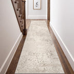 Art&Tuft 2x12 Runner Rug - Washable Runner Rugs, Non-Slip Runner Rug for Hallway, Low-Pile 2x12 Rug Runner Kitchen Laundry Room Rug Throw Carpet for Entrance Bedroom Living Room, Beige