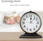 Silent Desk Clock - European Style Retro Clock with 10 Inch Dial, Easy to Read for Living Room or Bedroom