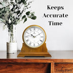 Mantel Clock for Living Room - Decorative Wood Mantle Clock Battery Operated - Silent Wooden Mantle Clock for Living Room Decor Above Fireplace Mantel, Office, Table, Shelf & Home Décor Gift 9x8.5