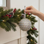 Iridescent Crystal Rhinestone Ball Ornaments, 4 Pack Handcrafted Sparkling Christmas Tree Decorations, Hanging Ornaments for Holiday & Home Décor in Luxury Gift Box