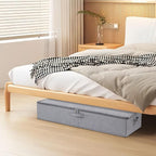 Underbed Storage Organizers, 31.5 x 15.7 x 5.9 Inch Container Bags with Lids, Storage Boxes With Handles for Blanket, Pillows, Shoes, Grey, 3 Pack