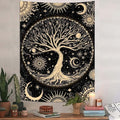 Lunerfex Tree of Life Tapestry Starry Sky Wall Tapestry, Vintage Tapestries for Bedroom Ceiling Tapestries Wall Hanging for Bedroom Living Room Decor Tree-3 60"x80"