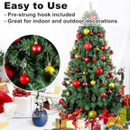 Red & Gold 1.6" Small Christmas Balls Christmas Tree Decoration Ornaments Shatterproof Hanging Balls for Birthday Halloween Holiday Wedding Decorations Set of 36pcs