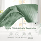 Comfort Spaces Kienna Quilt Set- Double Sided Stitching Design Summer Blanket, Lightweight, Soft, All Season Bedding Layer, Matching Sham, Sage Green, Coverlet Full/Queen(90"x90") 3 Piece