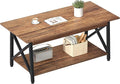 GreenForest Coffee Table with Storage, 43 inch Large Modern Coffee Tables for Living Room, X-Frame Design Farmhouse Coffee Table Space Saving Living Room Tables, Easy Assembly, Walnut