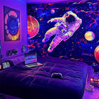 NYZE Astronaut Space Tapestry for Bedroom, Glow in the Dark Room Decor Wall Tapestries, Cool Galaxy Planet Wall Hanging, Wall Hanging for Men Guys Gamer Room Dorm Living Room 59in×51in