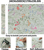 Peel and Stick Wallpaper - 17.5x196.8in Bloom Vintage Flower Vinyl Wallpaper for Home Deco