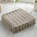 22 inches Floor Pillow for Adults - Large Meditation Cushion with Thick Foam & Soft Tufted Cover - Premium Outdoor Square Floor Cushion Seat - Yoga Pillows for Sitting On Floor - Light Taupe